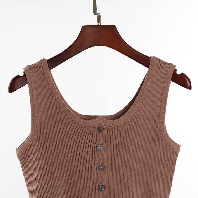 2018 mùa hè mới Hàn Quốc phiên bản của dệt kim rốn chủ đề ngắn vest cardigan Slim hoang dã không tay áo T-Shirt áo len rộng