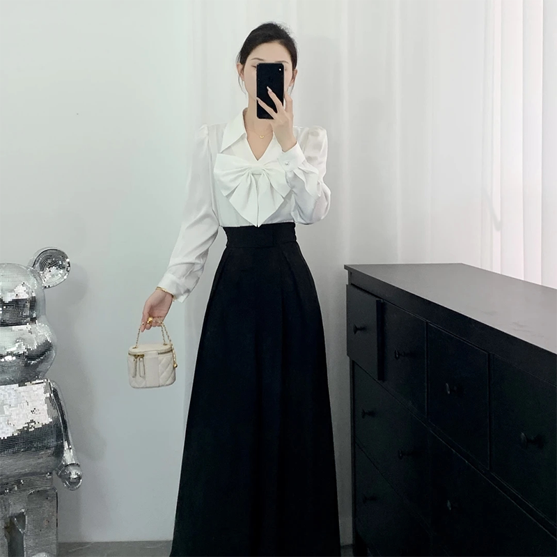 【Two-Piece Set】2026 Spring New Style Slimming and Elegant French High-Waisted Fashion Shirt + Culottes Set D0746