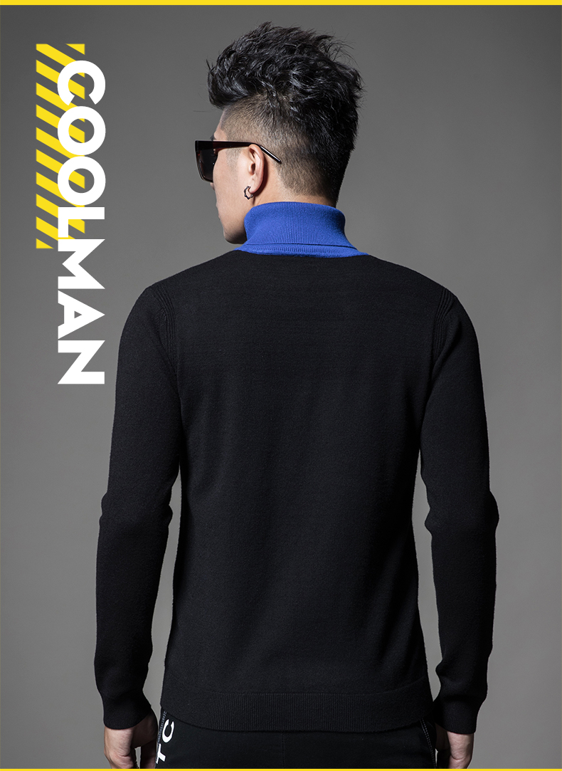 SXF Saint Xi Fan 2018 thu đông nam ấm áp áo len cổ cao áo len top áo len áo len thủy triều áo len nam mỏng