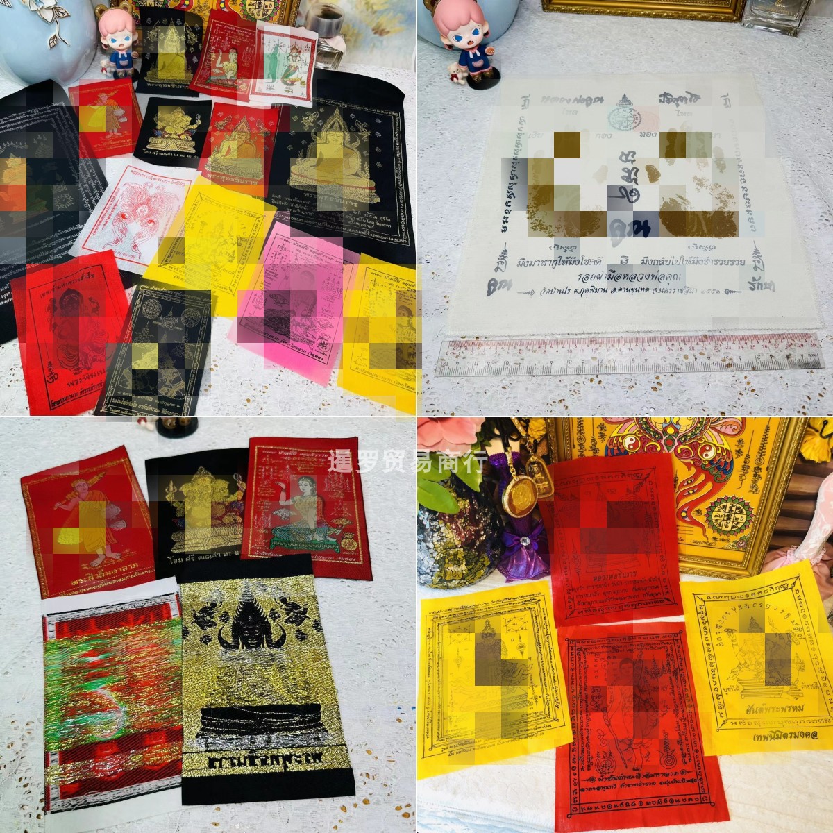 Thai featured handicraft hanging cloth embroidered boutey fabric handmade painted wall cloth tapestry goddess print dyed cloth-Taobao