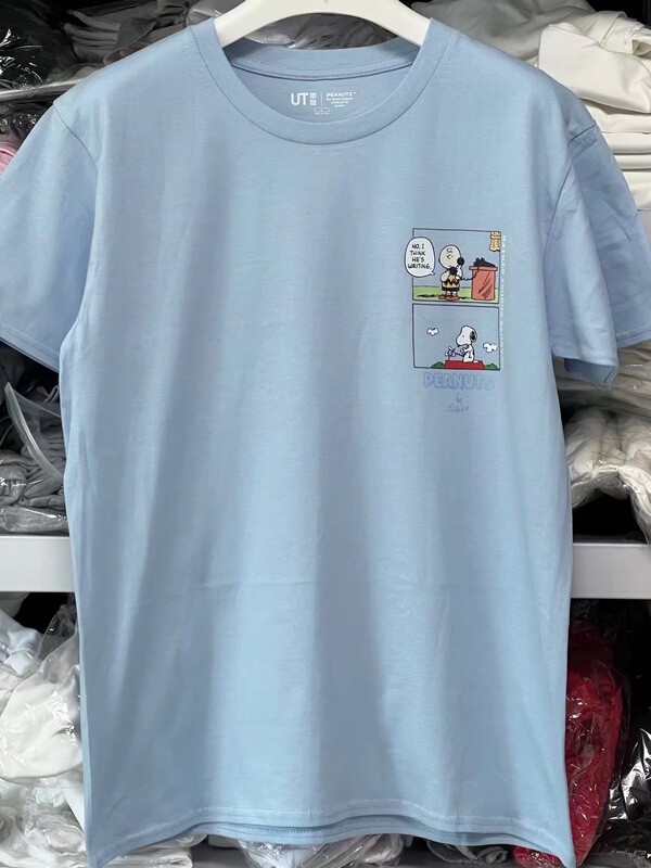 Snoopy Co-Branded Series Men's and Women's Couple's Clothing Peanut Cartoon Print Short-Sleeved T-Shirt 447166 Snoopy Co-Branded Series Men's and Women's Couple's Clothing Peanut Cartoon Print Short-Sleeved T-Shirt 447166