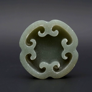 Hetian Jade Green and White Literation Room Sibao Water Pellets Town Paper Abaspious Cloud Pattern с сертификатом Retro Collection