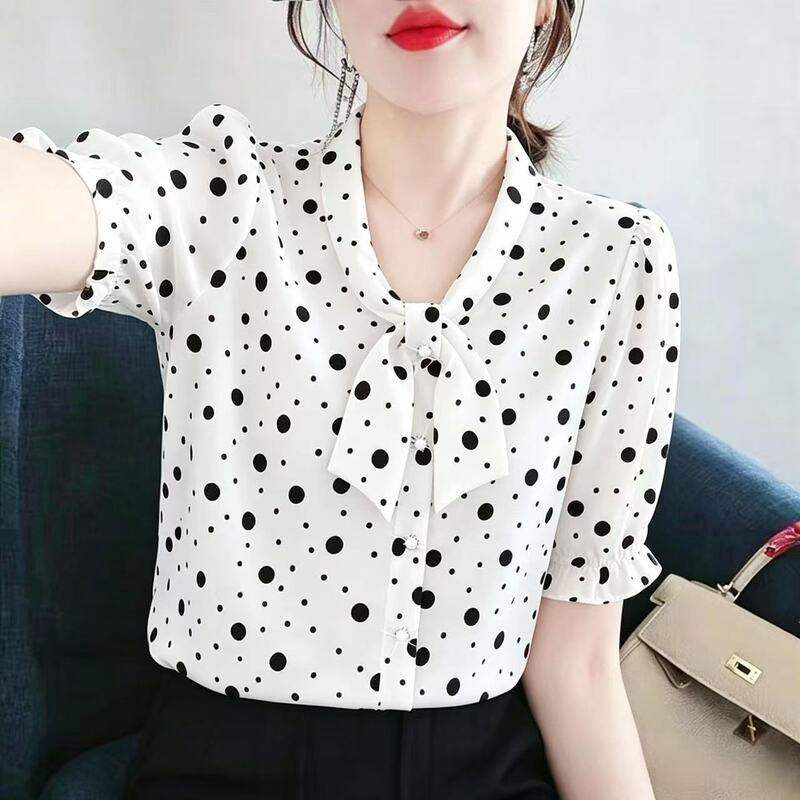 Original Light Mature Style Slimming Silk Bow Collar Outerwear Slim Fit Loose Fashion Mulberry Silk Pullover Shirt