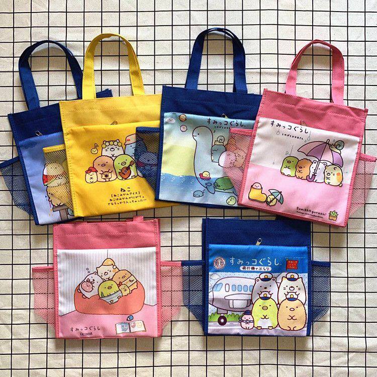 Japanese cute cartoon corner corner of the biological canvas lunch bag with storage bag portable lunch bag
