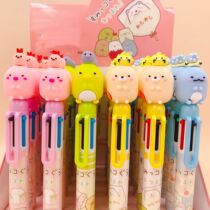 Cartoon 6-color corner of the biological silicone ballpoint pen round pen