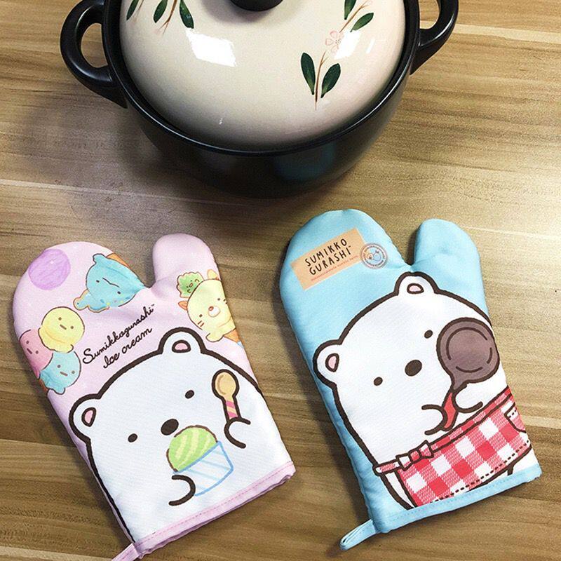 Home corner bio-thick cotton microwave oven gloves high temperature heat insulation kitchen oven baking anti-hot gloves