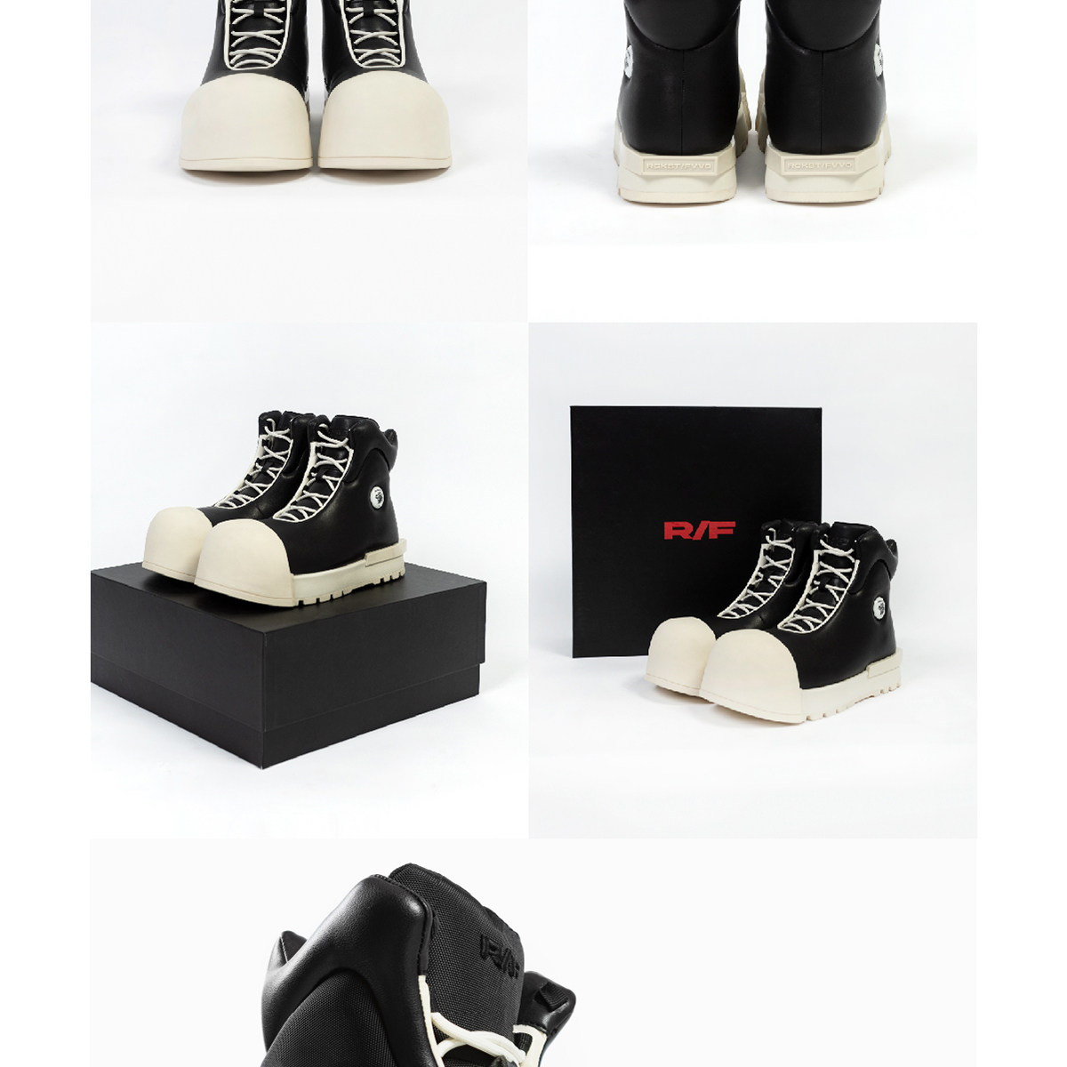 Rocksta x f.v.v.o black and white height-boosting chunky sole
