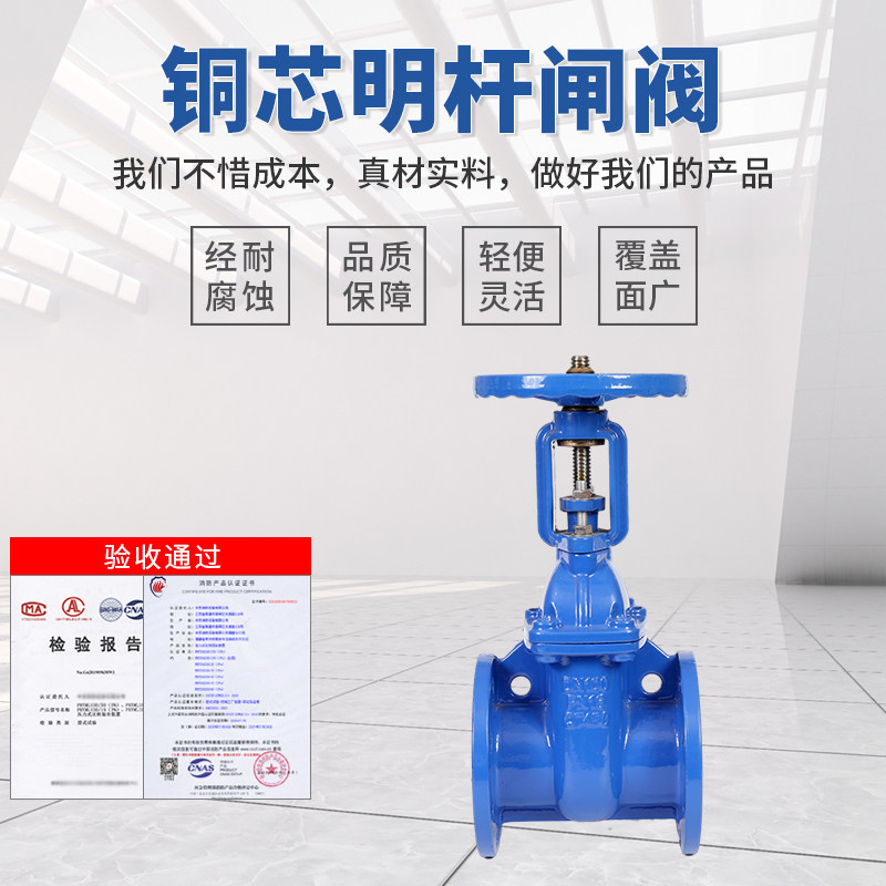 Shanghai Hugong valve Z41X bright rod gate valve elastic seat seal soft seal flange gate valve tap water 50 100