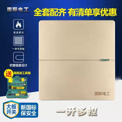 International Electrotechnical concealed one-open multi-control switch Midway switch Double-pole double-throw switch single-open three-control dark line panel