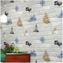  Modern simple Chinese white brick cultural stone wallpaper restaurant barber shop milk tea shop brick stone wallpaper