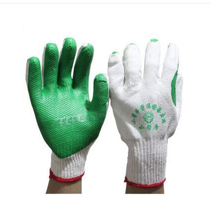 Small handling wear - resistant film gloves soaked in wear - resistant beef gloves green rubber slip gloves