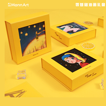 MannArt Man art mini digital oil painting diy cartoon hand-filled decorative picture frame coloring decompression gift