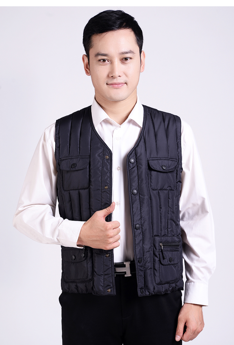 Mùa thu và mùa đông trung niên cotton vest nam cao tuổi vest nam trung niên ấm áp xuống bông ông nội ao khoac vest nam