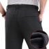 Mùa đông trung niên quần cha cha quần thun eo cộng với nhung dày cũ quần giản dị nam ông cao eo lỏng quần thun nam Quần tây thường