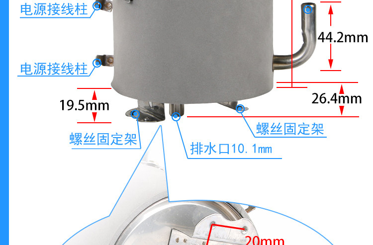 Фильтр для воды 净水机加热罐1升/750毫升冷热饮水机加热内胆不锈钢侧进水制热罐