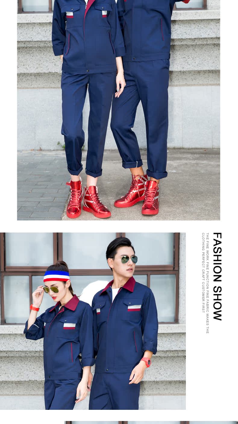 Mùa xuân và mùa thu áo dài tay phù hợp với nam giới dịch vụ sửa chữa ô tô tay dài công nhân xưởng xưởng quần áo tùy chỉnh quần áo mặc quần thể dục