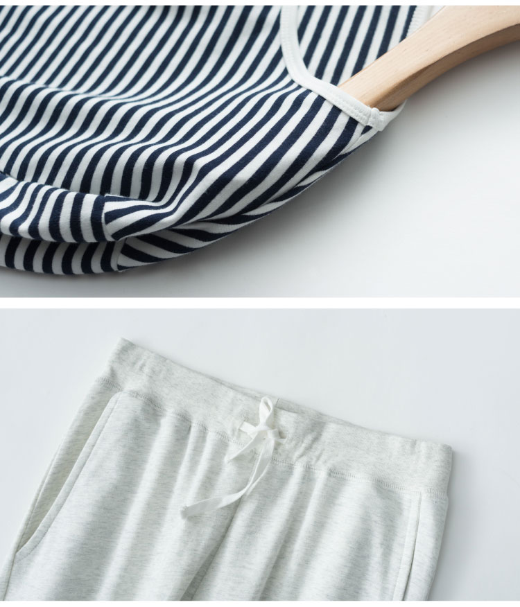 Cuộc sống ban đầu Bộ đồ phục vụ tại nhà Pinstripe Quần áo thể thao và giải trí có thể được mặc bên ngoài quần áo gia đình Đồ ngủ mà không cần in đồ ngủ sexy
