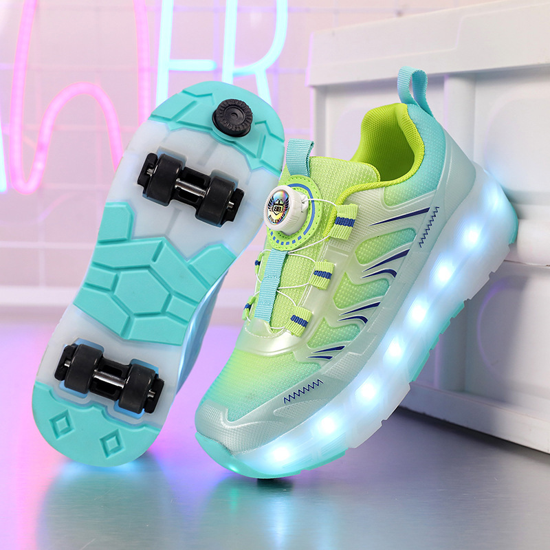 Boys' Four-Wheel Flashing Light Rechargeable Multifunctional Roller Shoes with Wheels, Girls' Roller Shoes with Rechargeable Wheels Boys' Four-Wheel Flashing Light Rechargeable Multifunctional Roller Shoes with Wheels, Girls' Roller Shoes with Rechargeable Wheels
