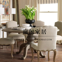 French country solid wood furniture European solid wood antique dining table American Oak round dining table can be customized