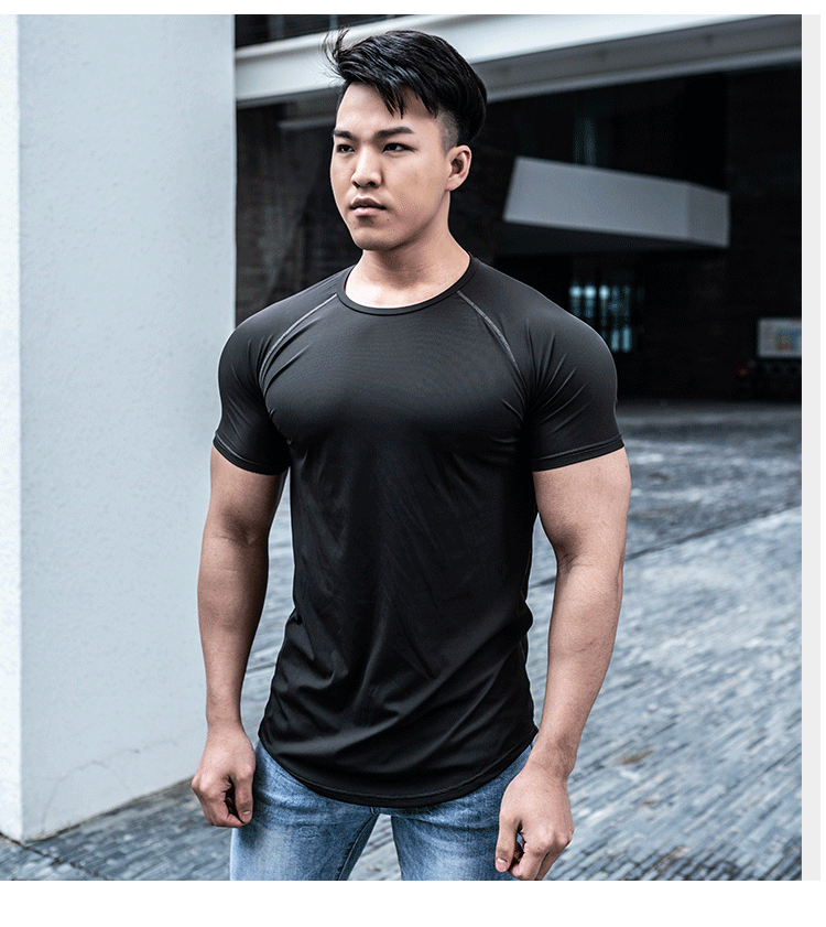 2019 mới BULK thể thao tay áo ngắn Áo nhanh khô chạy áo phông ngoài trời để chấp nhận đoạn dài của nam giới - Áo phông thể thao áo thun thể thao nữ