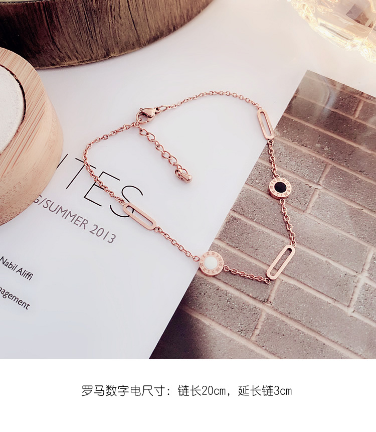 Thời trang mới 2018 hoa hồng vàng vòng chân nữ đơn giản cá tính sinh viên hoang dã Trang sức bằng thép titan nữ không phai vòng chân titin ko gỉ