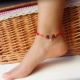 Đan tay phiên bản Hàn Quốc của đôi chân nữ sinh viên chuỗi năm nay chuông đỏ mã não mã não ngọc nữ đơn giản lắc chân vàng