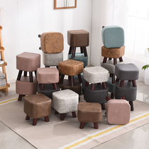 Small stool household cloth solid wood shoe stool multifunctional creative bench living room small chair sofa tea few short stool