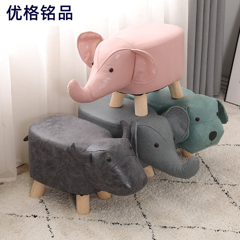 Small stool household net red creative low stool children cute cartoon animal sitting stool small elephant changing shoes pet bench