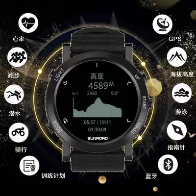 Outdoor GPS Beidou altitude Air pressure Movement trajectory Compass Riding pace Swimming ranging Mountaineering army watch
