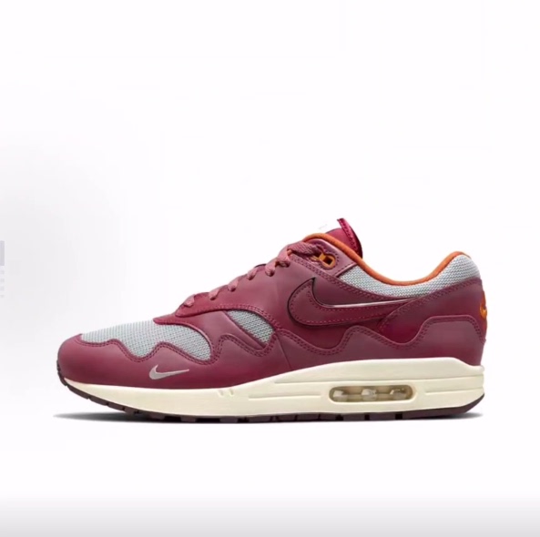 Patta X Nike Air Max 1 "Night Maroon" Low-Top Running Shoes, Unisex