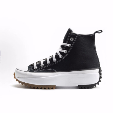 Converse Run Star Hike increased thick sole high top canvas shoes men and women same style black and white