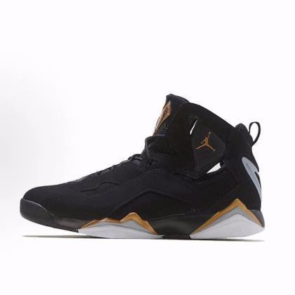 Jordan True Flight Leather Nylon Mid-Top Retro Basketball Shoes Men's Black Jordan True Flight Leather Nylon Mid-Top Retro Basketball Shoes Men's Black