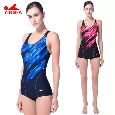 Yingfa one-piece swimsuit New fashion printed women's swimsuit Conservative slim professional flat-angled swimsuit with chest pad