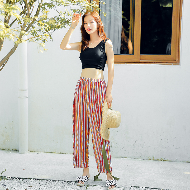 Swimsuit women's three-piece Korean hot spring 2020 new two-piece beach style conservative sexy slim small chest trousers