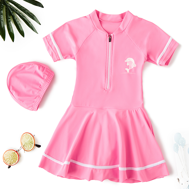 Children's swimsuit girls CUHK Speed Dry One-piece Dress Sunscreen Cute Little Girl Princess 2022 New Swimsuit