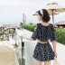 Áo tắm nữ bảo thủ chia hai mảnh ngực nhỏ thon tụ tập Hàn Quốc nhỏ nước hoa sinh viên suối nước nóng cỡ lớn đồ bơi - Bộ đồ bơi hai mảnh