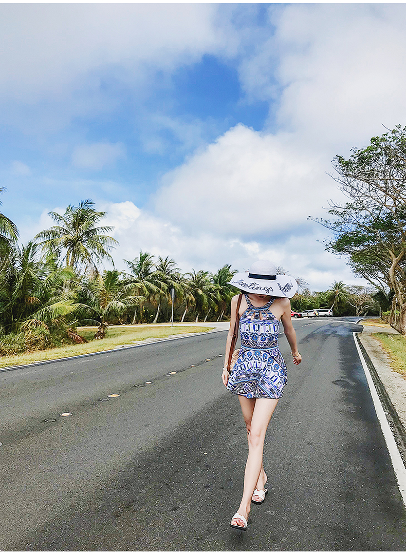 Áo tắm nữ một mảnh kiểu váy bụng giảm béo bảo thủ ngực phẳng góc nhỏ thu thập gợi cảm retro Hàn Quốc áo tắm nhỏ tươi - Bộ đồ bơi One Piece màu áo tắm liền thân đẹp