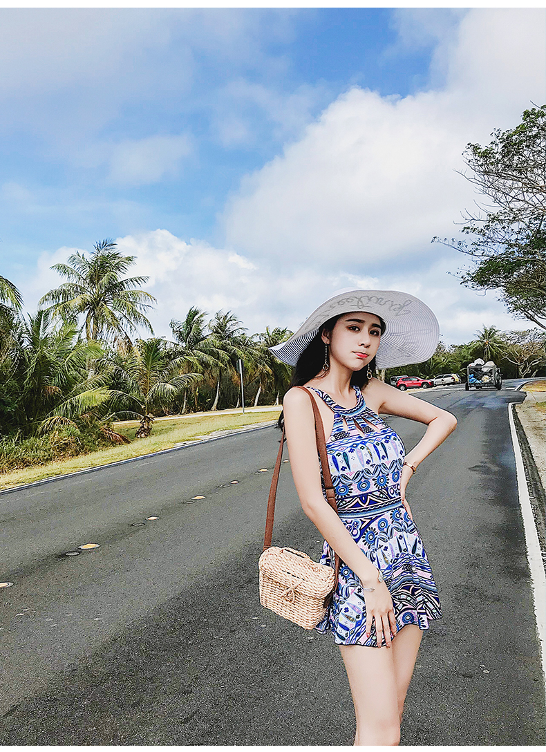 Áo tắm nữ một mảnh kiểu váy bụng giảm béo bảo thủ ngực phẳng góc nhỏ thu thập gợi cảm retro Hàn Quốc áo tắm nhỏ tươi - Bộ đồ bơi One Piece màu áo tắm liền thân đẹp