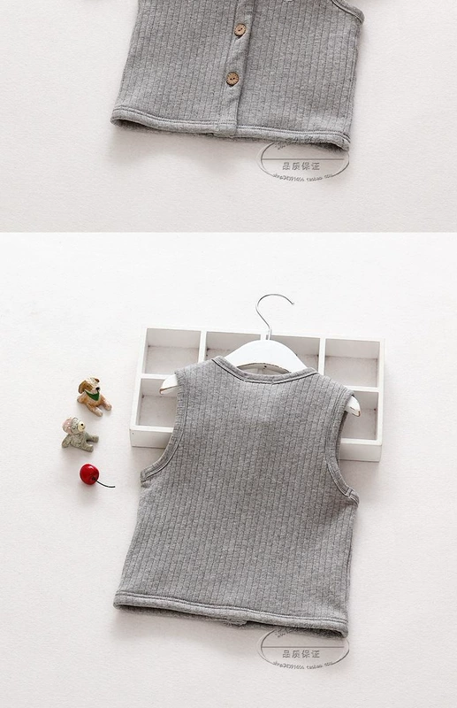 Phiên bản Hàn Quốc của quần áo trẻ em thu đông Áo vest trẻ em cotton dày dặn kèm lông cừu Áo vest nhung cừu siêu mềm cho bé trai và bé gái - Áo ghi lê