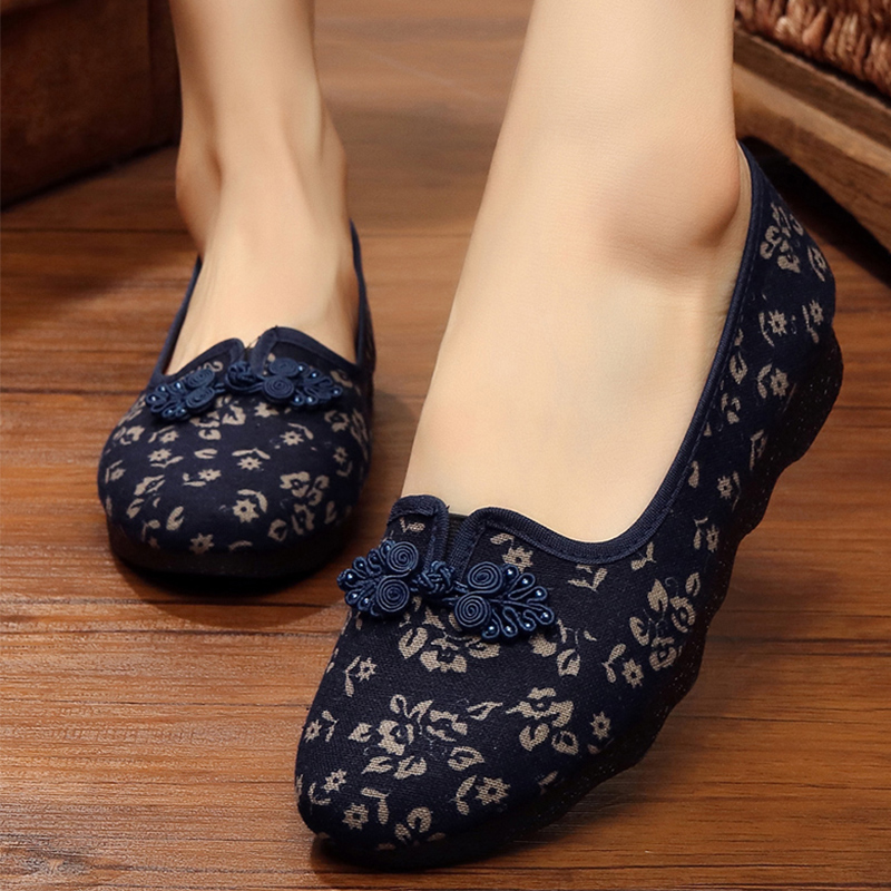 Old Beijing Cloth Shoes Flagship Store Official Women Shoes Summer New Middle Aged Shoes Soft Bottom Lady Grandma Shoes