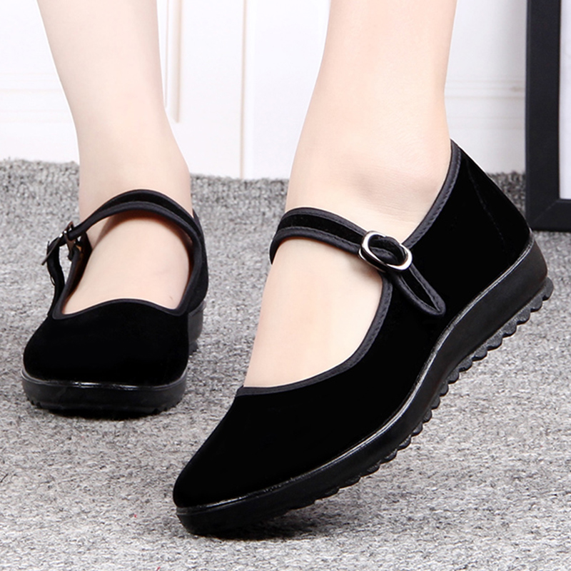 Bujinxuan old Beijing cloth shoes ladies official flagship store official website new large size women's shoes work shoes black