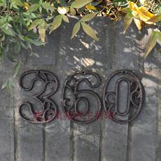 товар из китая 欧式铸铁多功能阿拉伯数字 门牌号 铁艺立体数字家居庭院壁饰