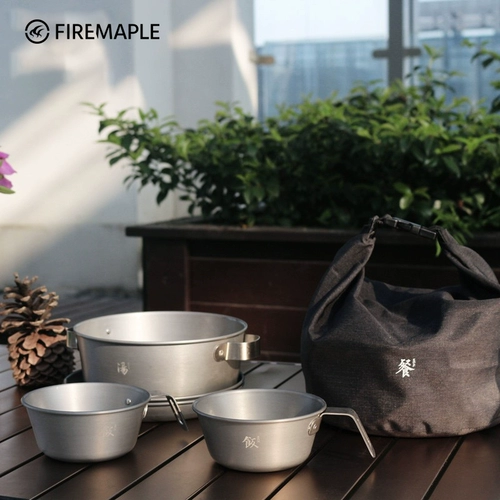 Металлический комплект, портативная дорожная посуда для кемпинга, алюминиевый сплав