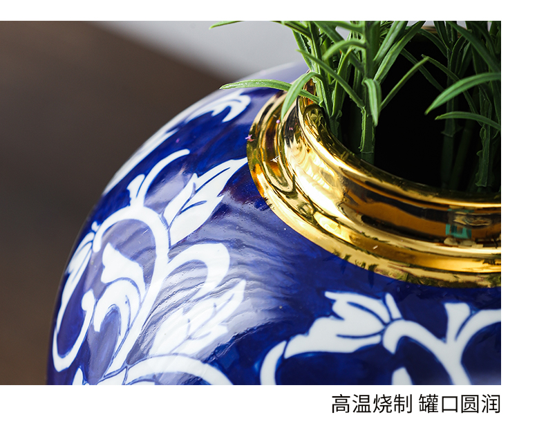 Blue happy character of Blue and white porcelain vase ceramic vases, home furnishing articles furnishing articles Chinese Blue and white porcelain ceramic vase