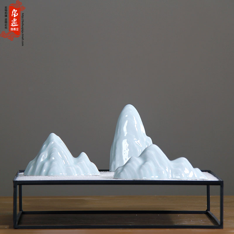 Four bijia mountain put paperweight Four treasures tea pet mountains of jingdezhen ceramic pen mountain brush calligraphy pen rack