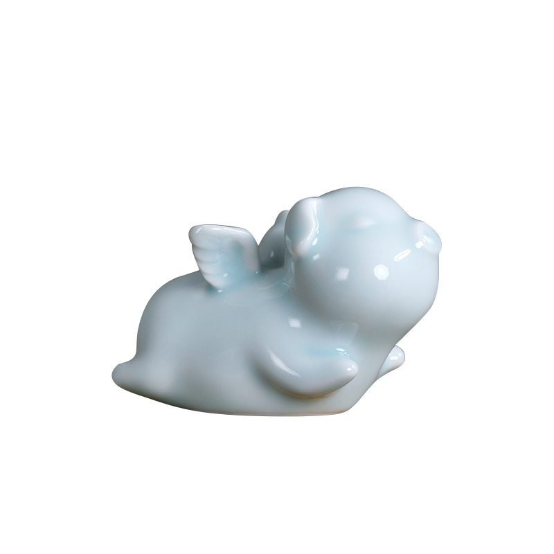 Ceramic pig flies home furnishing articles furnishing articles eye pink/shadow cyan ceramics "place adorn article