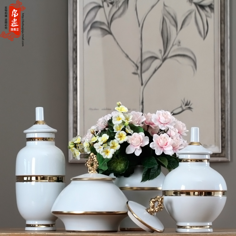 Jingdezhen modern European ideas fuels the flowers in the living room TV wine porch home decoration ceramic pot