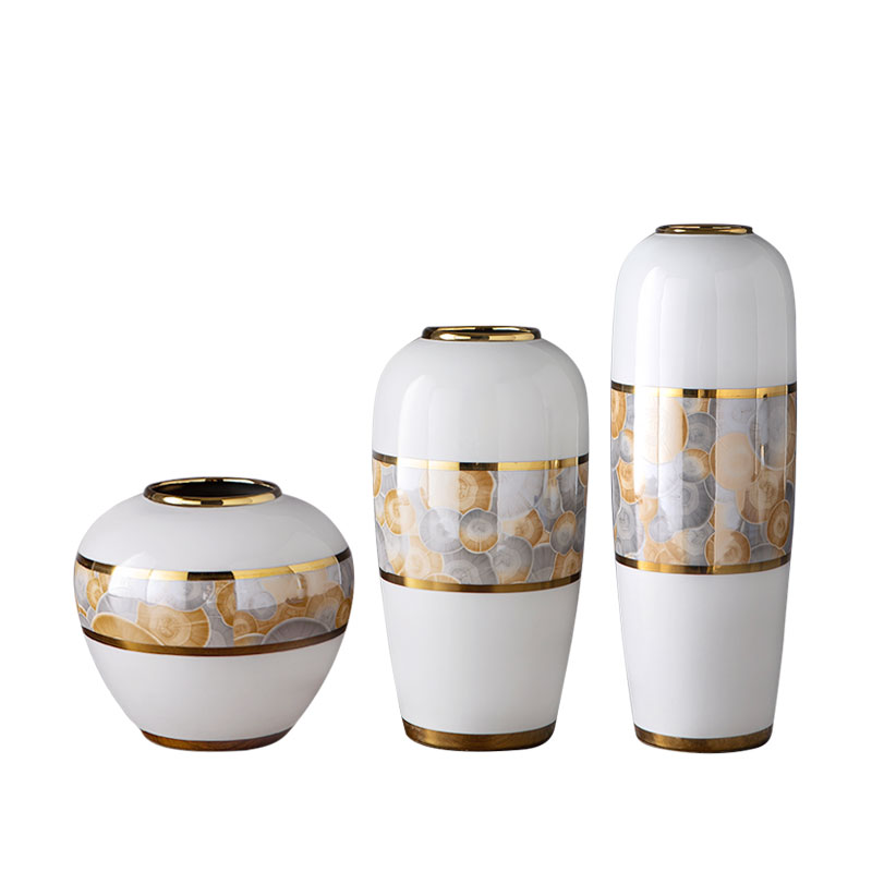 Jingdezhen ceramic contracted light key-2 luxury furnishing articles furnishing articles vase American sitting room porch dried flower flower flower decoration