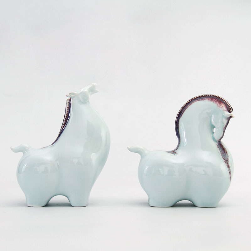 New Chinese style ceramic pony furnishing articles household act the role ofing is tasted study ancient frame don horse sitting room porch decoration