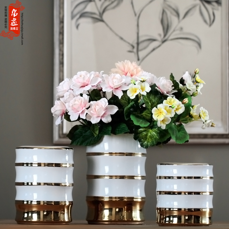 Jingdezhen ceramic vase furnishing articles living room table grain dry flower arranging flowers, jar, household decorates porch is received